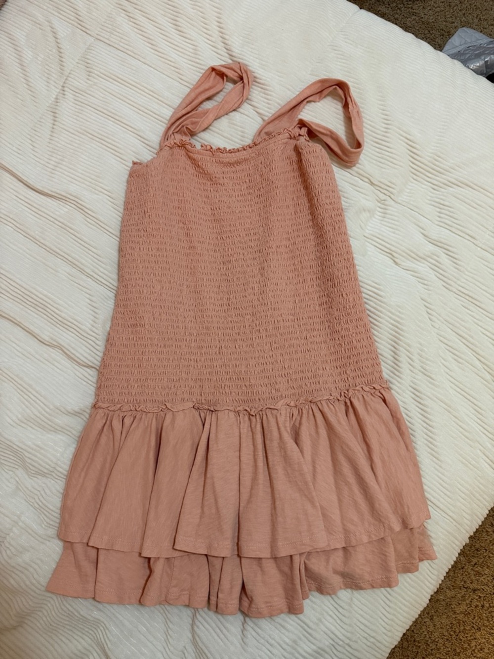 American Eagle Outfitters Pink Smocked Tiered Dress
